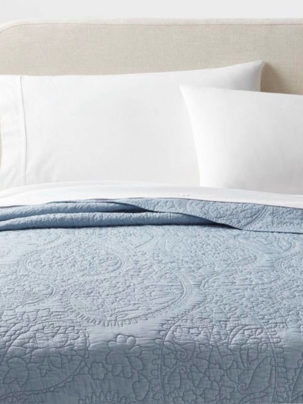 Threshold (Target) Light Blue Quilted Bedspread - Soft Coverlet